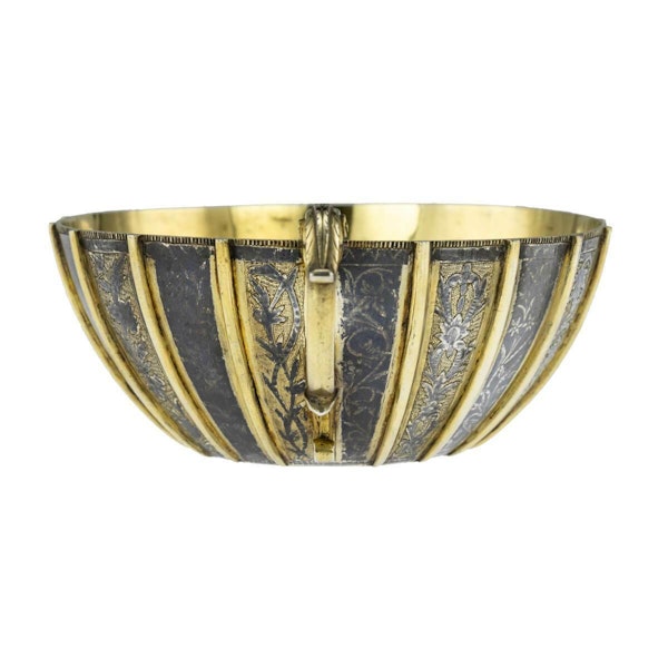 Antique Ottoman Silver, Parcel Gilt And Niello Hammam Bowl – Mid 18th Century - image 6