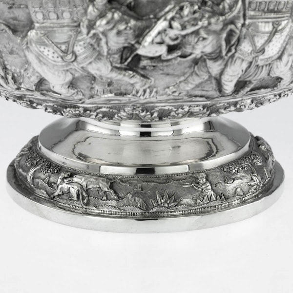 Antique Indian Silver Pedestal Rose Bowl, Lucknow, India - 1876 to 1910 - image 4