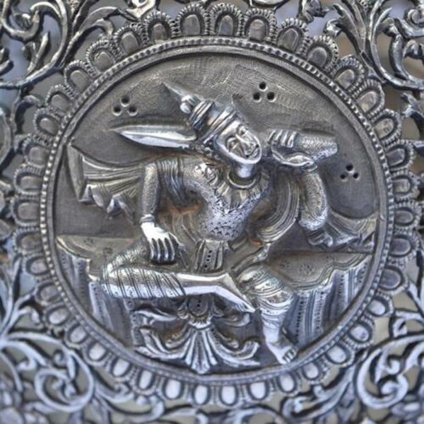 Antique Burmese Silver Bowl, Pierced Design - 19th Century - image 4