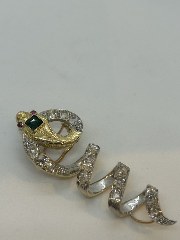 Victorian French emerald and diamond snake slide at Deco&Vintage Ltd - image 3