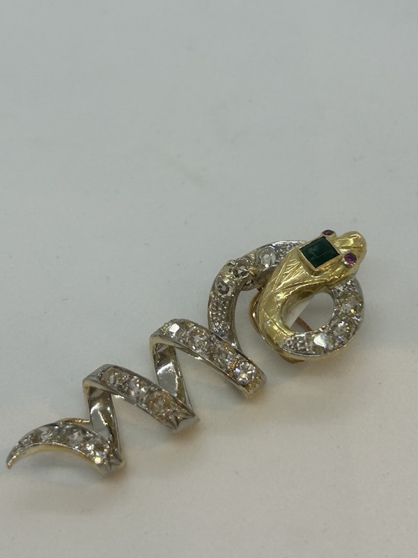 Victorian French emerald and diamond snake slide at Deco&Vintage Ltd - image 2