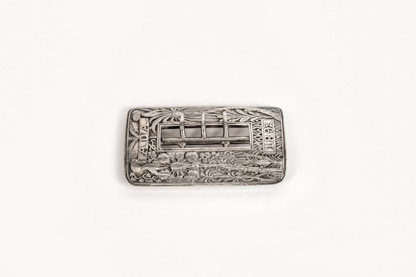 Antique Thai/Dutch East Indies Solid Silver Buckle with Arboreal Motifs - image 6
