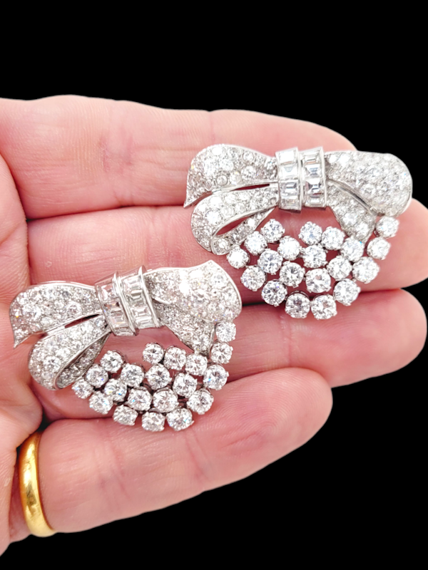 Stunning art deco diamond double clip brooches SKU: 6610 DBGEMS - image 1