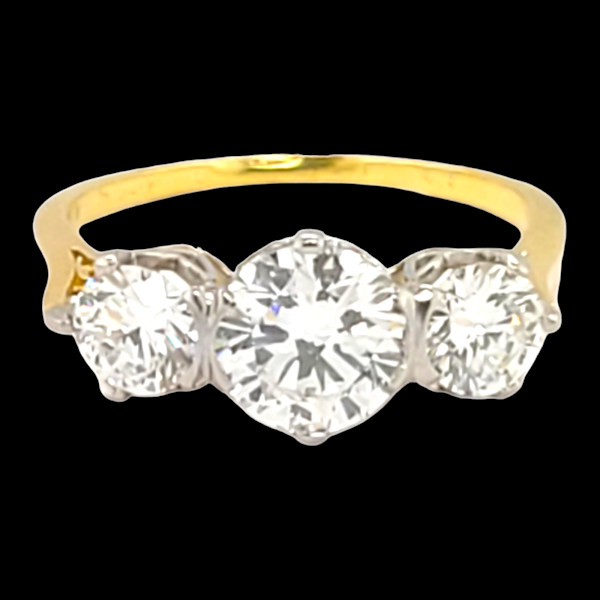 Trilogy diamond ring yellow gold SKU: 6608 DBGEMS - image 1