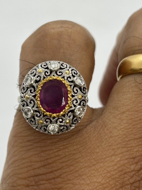 Buccellati inspired ruby diamond ring at Deco&Vintage Ltd - image 4