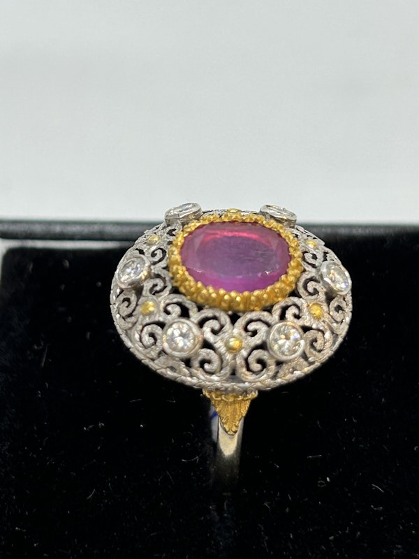 Buccellati inspired ruby diamond ring at Deco&Vintage Ltd - image 2