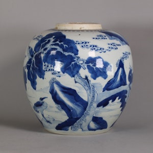 Chinese blue and white ginger jar, Kangxi (1662-1722)