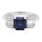 Art deco sapphire and diamond engagement ring SKU: 6620 DBGEMS - image 1