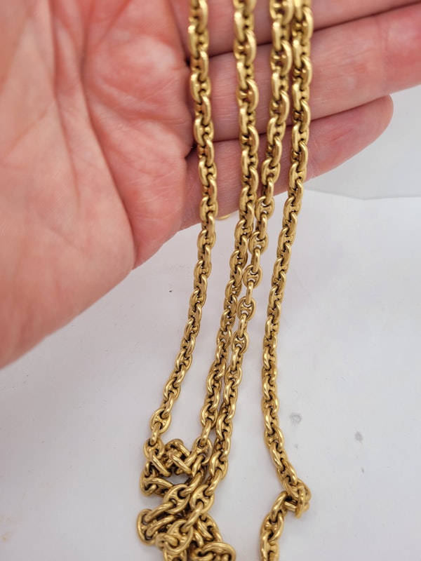 Antique 18ct gold solid anchor chain SKU: 6623 DBGEMS - image 2