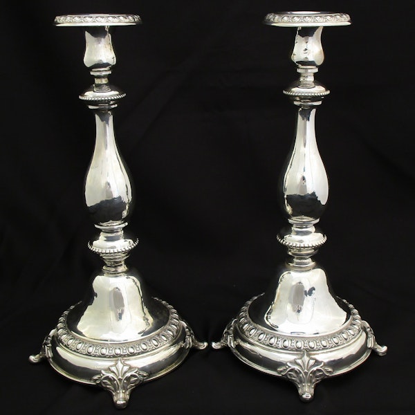 A pair of German silver candlesticks. - image 7