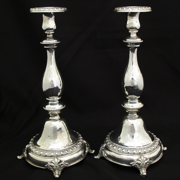 A pair of German silver candlesticks. - image 6