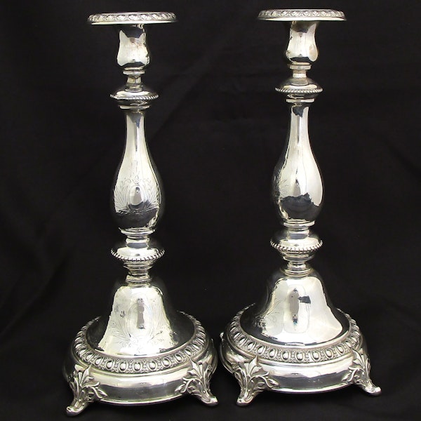A pair of German silver candlesticks. - image 10