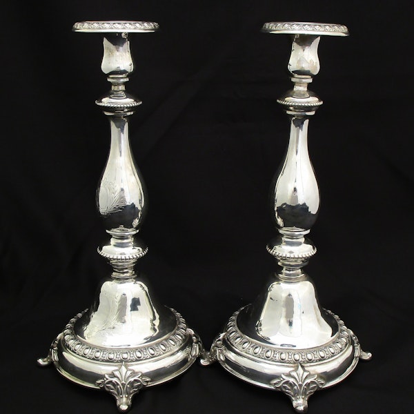 A pair of German silver candlesticks. - image 8