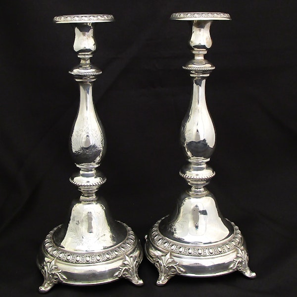 A pair of German silver candlesticks. - image 11