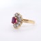 Edwardian ruby and diamond oval and cluster ring - image 2