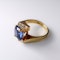 Retro sapphire and diamond abstract ring - image 2