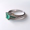 Emerald and diamond ring with emerald inserts shoulders - image 2
