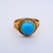 Antique 22 ct. gold and turquoise pinky ring - image 1