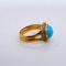 Antique 22 ct. gold and turquoise pinky ring - image 2
