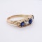 Victorian sapphire and diamond five stone half hoop carved ring - image 2