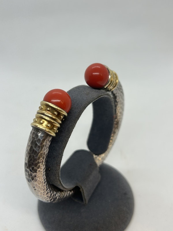 Lovely coral gold and silver bangle at Deco&Vintage Ltd - image 2