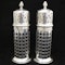 A rare pair of silver sugar shakers with blue liners. - image 4