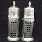A rare pair of silver sugar shakers with blue liners. - image 3