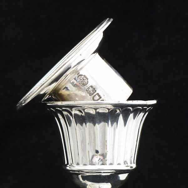 A pair of sterling silver Georgian style candle sticks. - image 9