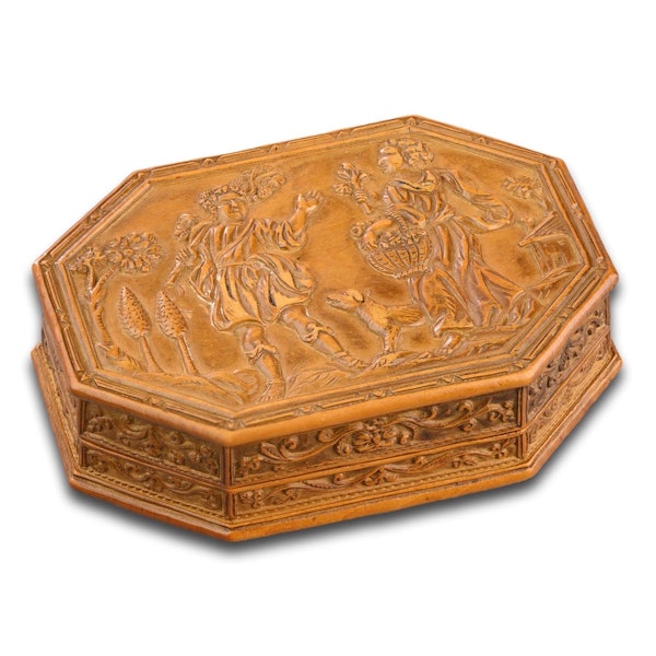 Exceptional boxwood snuff box with allegories of Summer. Dutch, 17th century. - image 4