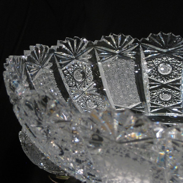 Old Sheffield plate Georgian cut crystal center piece - image 11