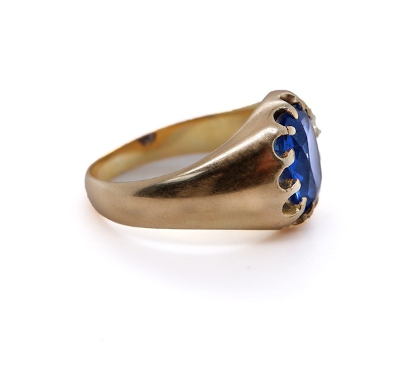 Sapphire solitaire pinky/ladies gold ring - image 2