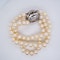 Diamond and pearl bracelet with fancy diamond clasp. Diamonds 3.0 cts. total est. - image 2