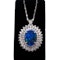 Black opal and diamond large pendant/necklace on optional platinum chain - image 1