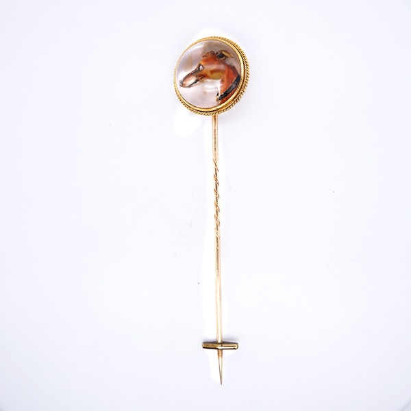Antique gold Essex crystal dog pin - image 2