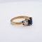 Vintage 3 stone diamond and sapphire ring - image 2