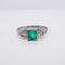 Art Deco gold and platinum 5 stone emerald and diamond ring - image 2