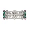 Art Deco Style Diamond, Green Agate, Ruby And Platinum Brooch, 1.95 Carats - image 3
