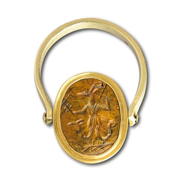 Magical gold ring with an Ancient double-sided jasper Abraxas stone intaglio. - image 10