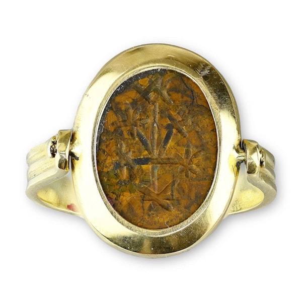 Magical gold ring with an Ancient double-sided jasper Abraxas stone intaglio. - image 5