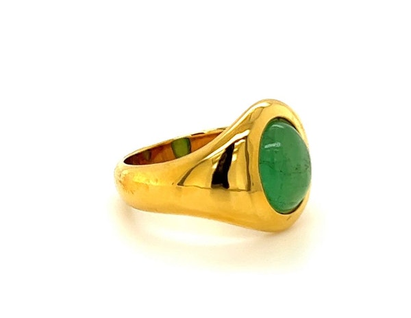 Unique 3/crt Emerald Pinky Finger Ring - image 2