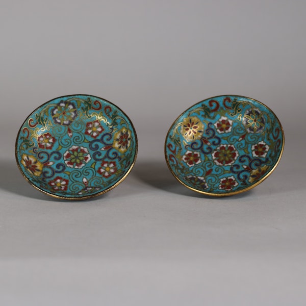 Pair of Chinese miniature cloisonné tazza, 18th century - image 1