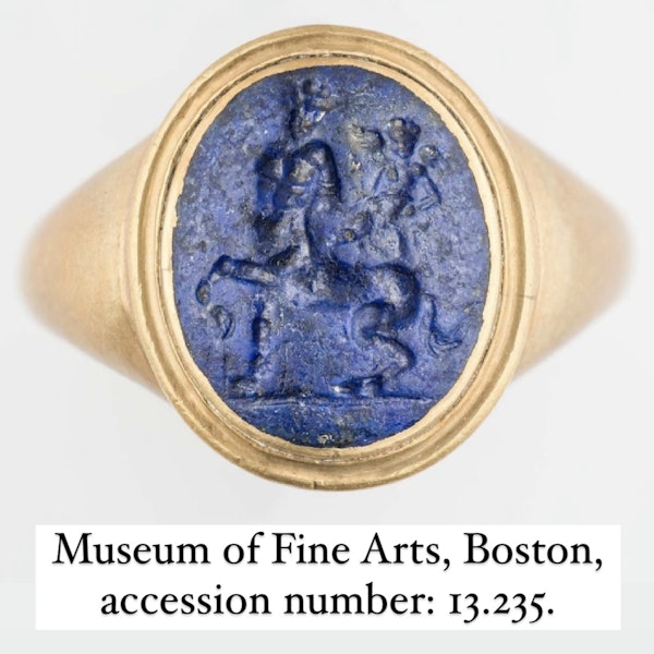 Gold ring with a sard intaglio of Cupid and a Centaur. Roman, 1stC BC / 1stC AD. - image 14