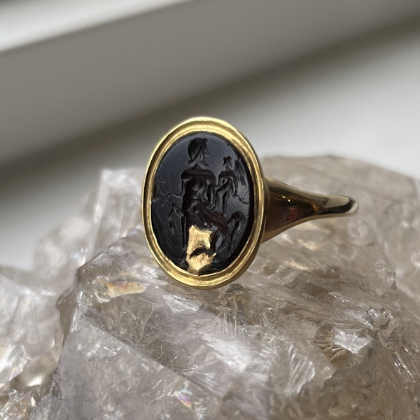 Gold ring with a sard intaglio of Cupid and a Centaur. Roman, 1stC BC / 1stC AD. - image 9