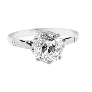 1.63ct old cut diamond solitaire ring SKU: 6690 DBGEMS