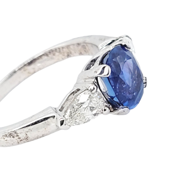 Sapphire and pear shaped diamond engagement ring SKU: 6688 DBGEMS - image 3