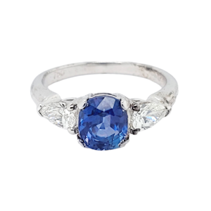 Sapphire and pear shaped diamond engagement ring SKU: 6688 DBGEMS
