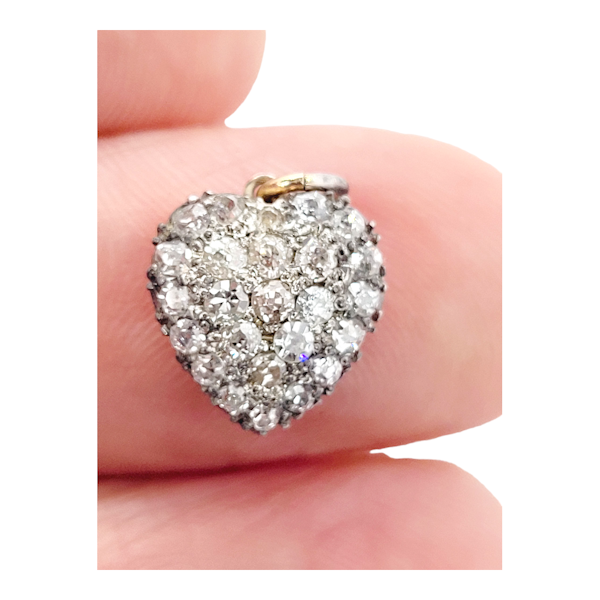 Antique diamond heart pendant SKU: 6683 DBGEMS - image 2