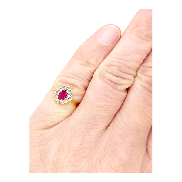Ruby and diamond cluster ring SKU: 6681 DBGEMS - image 2