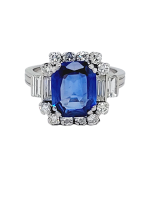 1940's art deco sapphire and diamond ring SKU: 6670 DBGEMS