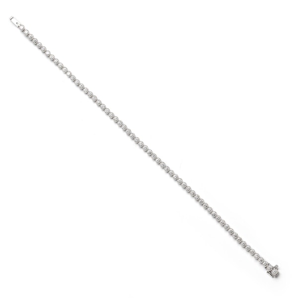 Modern Round Brilliant Cut Diamond And Platinum Bracelet, 2.83 Carats - image 3